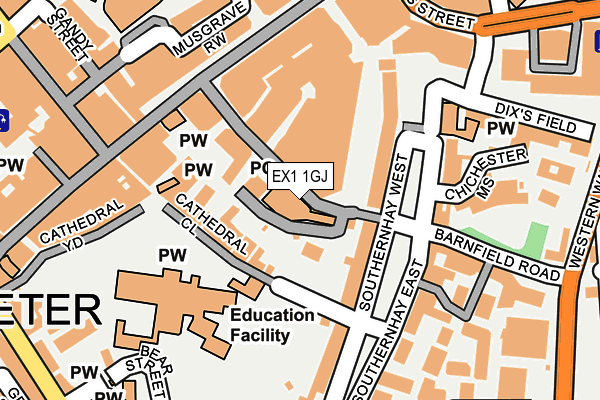 EX1 1GJ map - OS OpenMap – Local (Ordnance Survey)