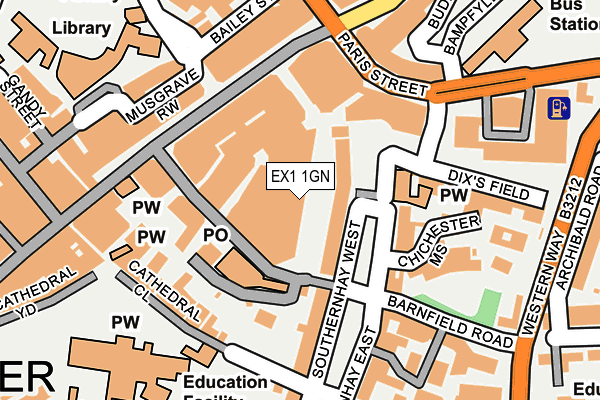 EX1 1GN map - OS OpenMap – Local (Ordnance Survey)