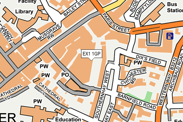 EX1 1GP map - OS OpenMap – Local (Ordnance Survey)