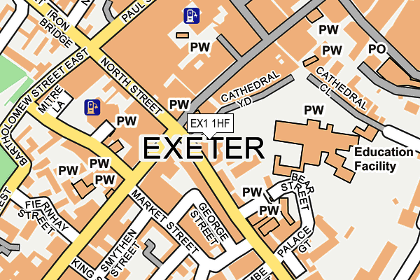 EX1 1HF map - OS OpenMap – Local (Ordnance Survey)