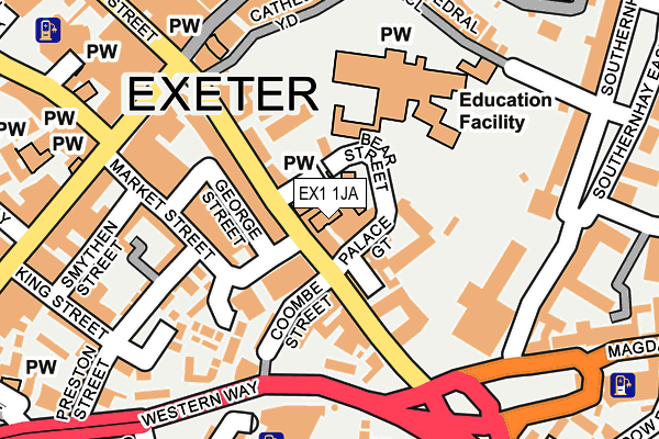 EX1 1JA map - OS OpenMap – Local (Ordnance Survey)