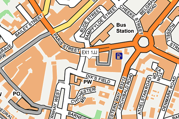 EX1 1JJ map - OS OpenMap – Local (Ordnance Survey)