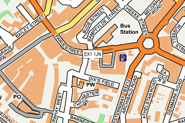 EX1 1JN map - OS OpenMap – Local (Ordnance Survey)