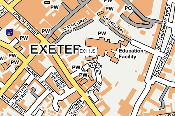 EX1 1JS map - OS OpenMap – Local (Ordnance Survey)