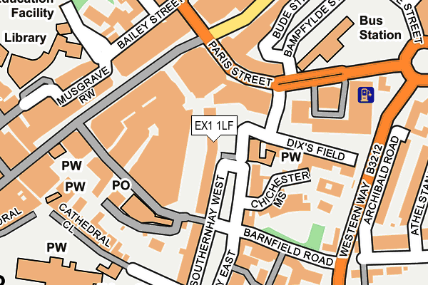 EX1 1LF map - OS OpenMap – Local (Ordnance Survey)