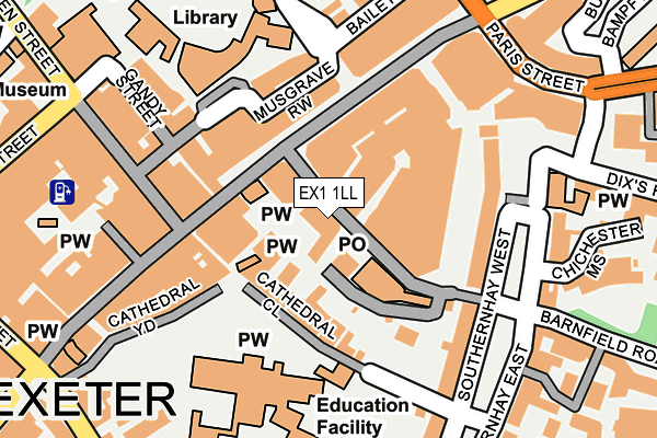 EX1 1LL map - OS OpenMap – Local (Ordnance Survey)