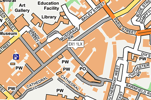 EX1 1LX map - OS OpenMap – Local (Ordnance Survey)