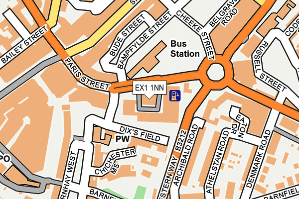 EX1 1NN map - OS OpenMap – Local (Ordnance Survey)