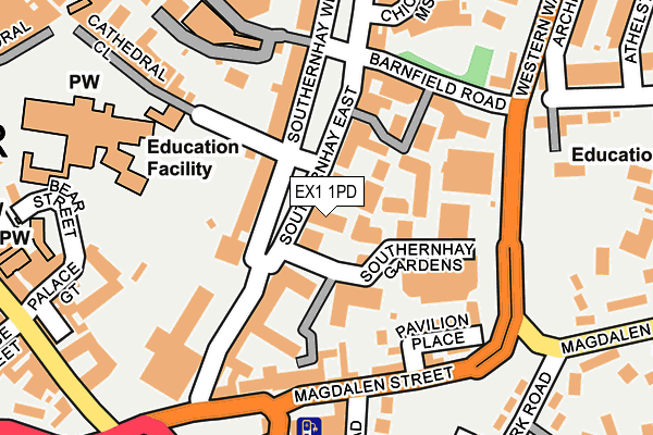 EX1 1PD map - OS OpenMap – Local (Ordnance Survey)