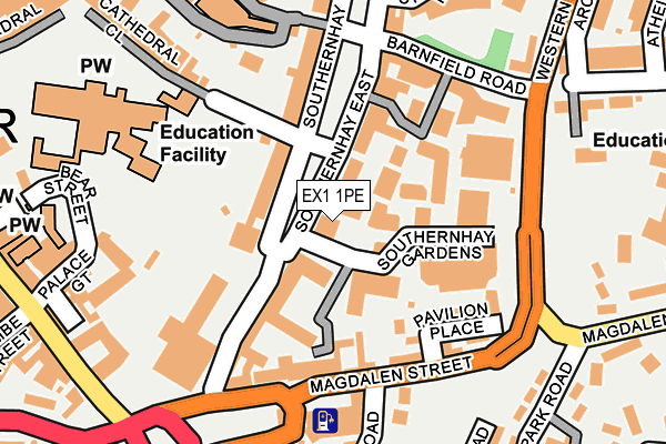 EX1 1PE map - OS OpenMap – Local (Ordnance Survey)