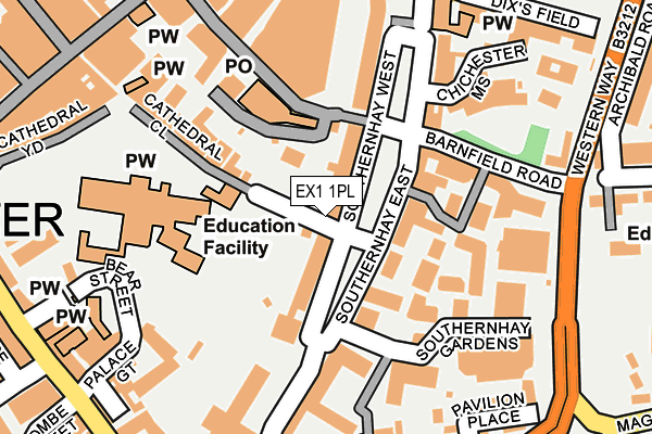 EX1 1PL map - OS OpenMap – Local (Ordnance Survey)