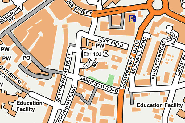 EX1 1QJ map - OS OpenMap – Local (Ordnance Survey)