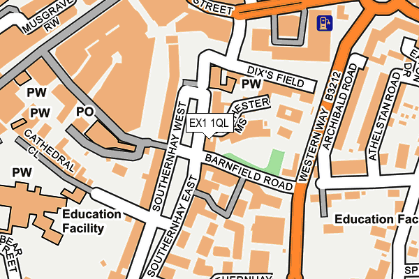 EX1 1QL map - OS OpenMap – Local (Ordnance Survey)
