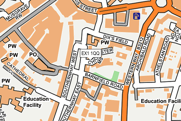 EX1 1QQ map - OS OpenMap – Local (Ordnance Survey)