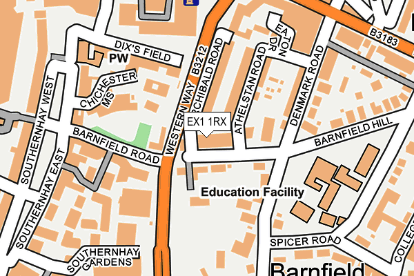 EX1 1RX map - OS OpenMap – Local (Ordnance Survey)