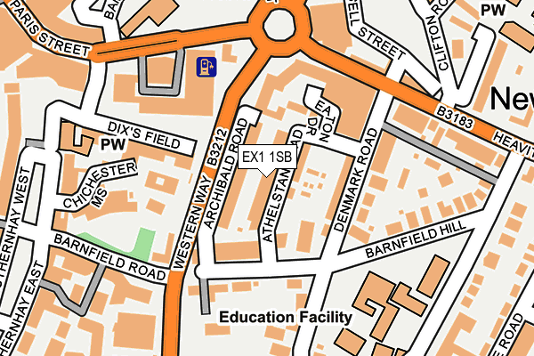 EX1 1SB map - OS OpenMap – Local (Ordnance Survey)