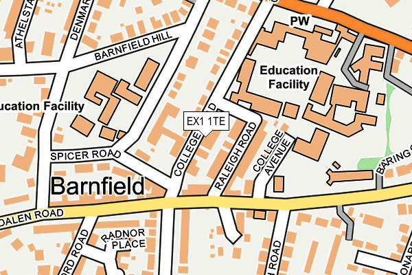 EX1 1TE map - OS OpenMap – Local (Ordnance Survey)