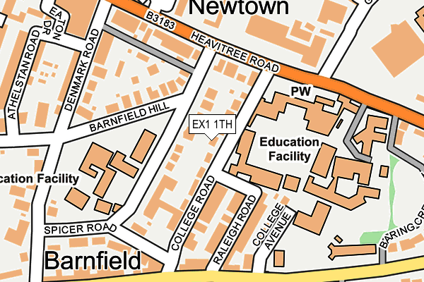 EX1 1TH map - OS OpenMap – Local (Ordnance Survey)