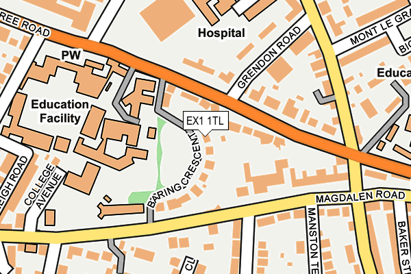EX1 1TL map - OS OpenMap – Local (Ordnance Survey)