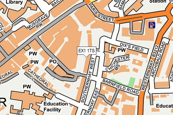 EX1 1TS map - OS OpenMap – Local (Ordnance Survey)