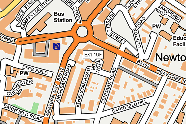 EX1 1UF map - OS OpenMap – Local (Ordnance Survey)