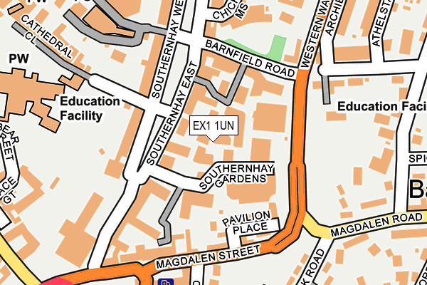 EX1 1UN map - OS OpenMap – Local (Ordnance Survey)