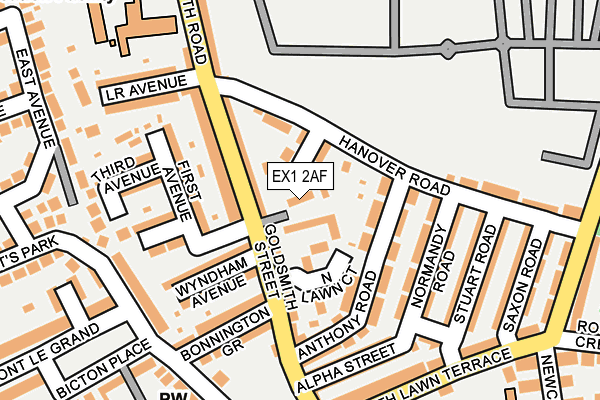 EX1 2AF map - OS OpenMap – Local (Ordnance Survey)