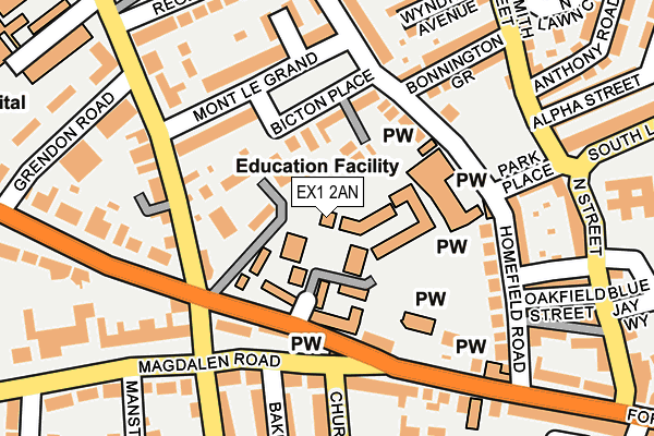 EX1 2AN map - OS OpenMap – Local (Ordnance Survey)