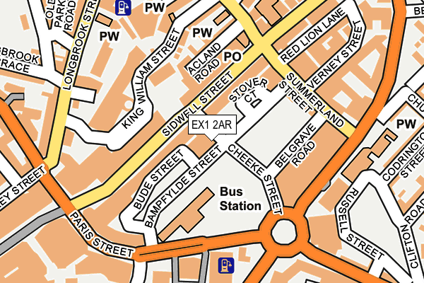 EX1 2AR map - OS OpenMap – Local (Ordnance Survey)
