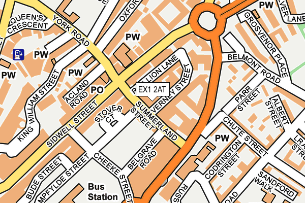 EX1 2AT map - OS OpenMap – Local (Ordnance Survey)