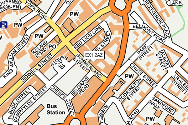 EX1 2AZ map - OS OpenMap – Local (Ordnance Survey)