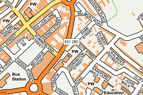 EX1 2BD map - OS OpenMap – Local (Ordnance Survey)