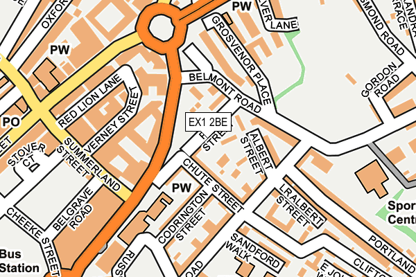 EX1 2BE map - OS OpenMap – Local (Ordnance Survey)