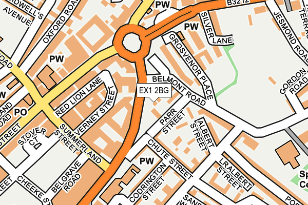 EX1 2BG map - OS OpenMap – Local (Ordnance Survey)