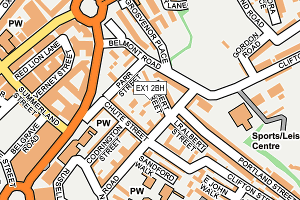 EX1 2BH map - OS OpenMap – Local (Ordnance Survey)