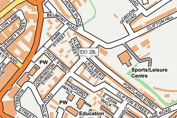 EX1 2BL map - OS OpenMap – Local (Ordnance Survey)