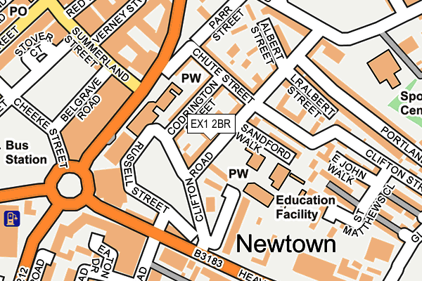 EX1 2BR map - OS OpenMap – Local (Ordnance Survey)