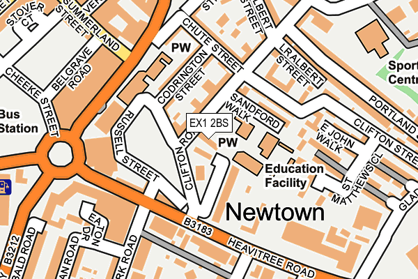 EX1 2BS map - OS OpenMap – Local (Ordnance Survey)