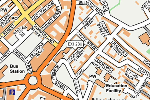 EX1 2BU map - OS OpenMap – Local (Ordnance Survey)