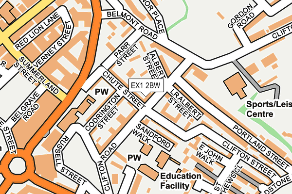 EX1 2BW map - OS OpenMap – Local (Ordnance Survey)