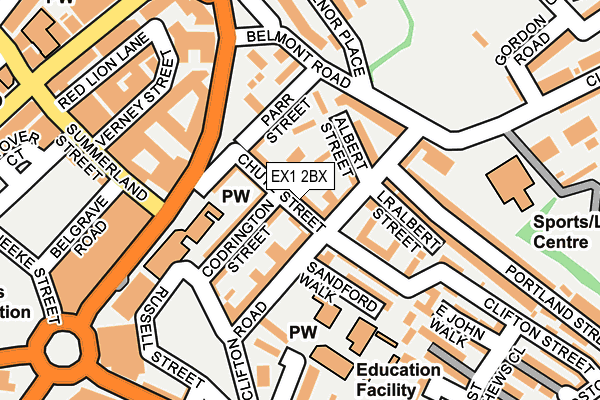 EX1 2BX map - OS OpenMap – Local (Ordnance Survey)