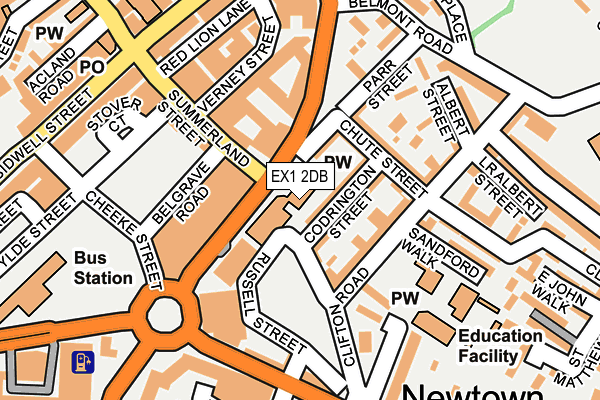 EX1 2DB map - OS OpenMap – Local (Ordnance Survey)