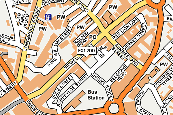 EX1 2DD map - OS OpenMap – Local (Ordnance Survey)
