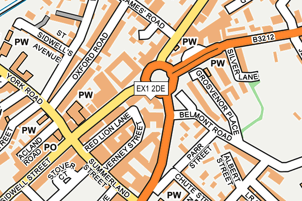 EX1 2DE map - OS OpenMap – Local (Ordnance Survey)