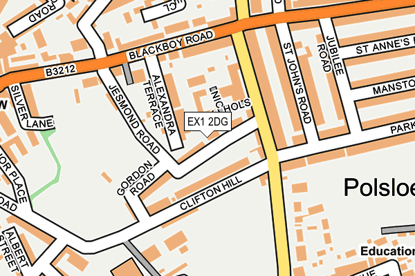 EX1 2DG map - OS OpenMap – Local (Ordnance Survey)