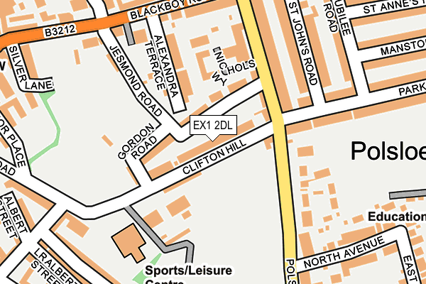 EX1 2DL map - OS OpenMap – Local (Ordnance Survey)