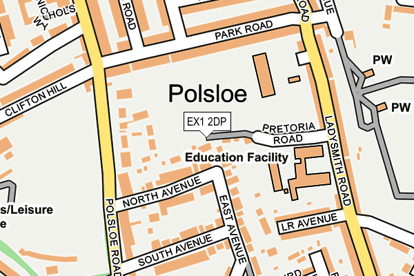 EX1 2DP map - OS OpenMap – Local (Ordnance Survey)