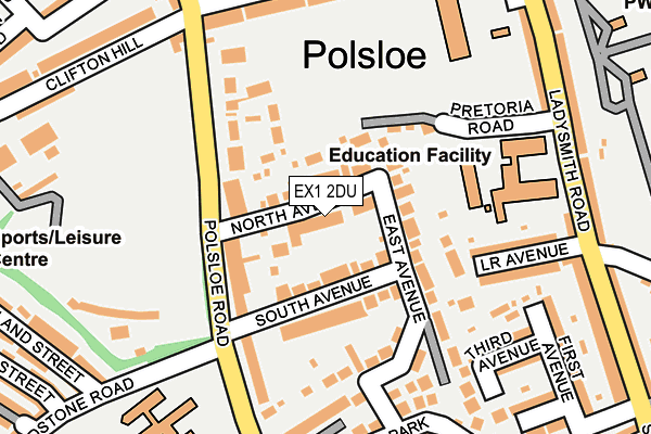 EX1 2DU map - OS OpenMap – Local (Ordnance Survey)