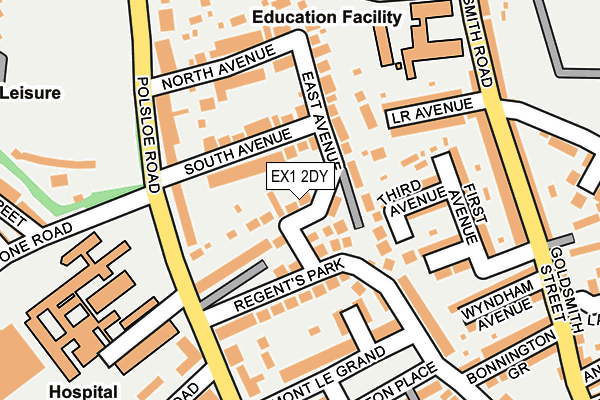 EX1 2DY map - OS OpenMap – Local (Ordnance Survey)