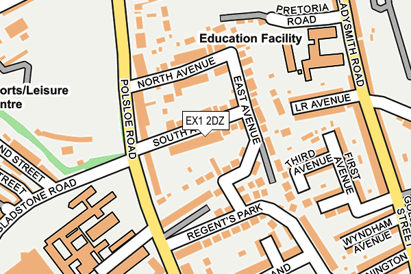 EX1 2DZ map - OS OpenMap – Local (Ordnance Survey)